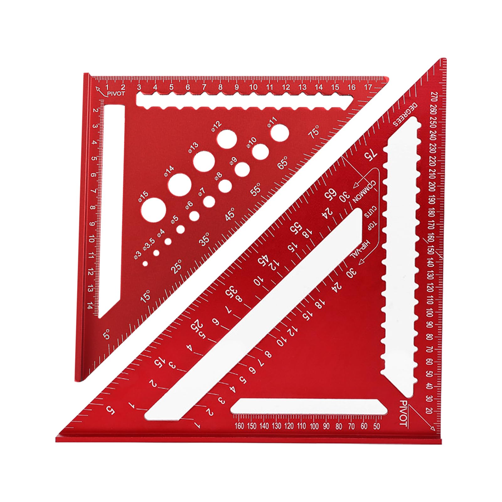 JVHLOV 2 Pack Triangle Ruler, Set Square, Aluminum Alloy Construction, Aluminium, 7 Inch & 12 Inch