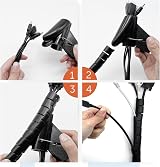 shinfly Cable Tidy Sleeve 10m 22/28mm Wire Organizer with Clip Black view 7