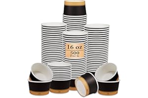 Morning Dew (16 oz, 500 ct) Paper Soup Bowl, Paper Soup Container for Hot Food, Disposable Food Storage Container, to Go Hot 