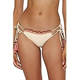 Lucky Brand Womens Malaga Crochet Trim Tie Side Bikini Bottom, Cheeky Coverage, Swimwear Separates for Women