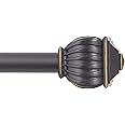 Kenney 5/8" Beckett Decorative Window Curtain Rod, 48-86", Oil Rubbed Bronze