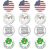 FINGER TEN Golf Ball Marker with Hat Clip Markers Assorted Patterns Value Gift Set Mark Golf Divot Tool Accessories for Men Women Kids