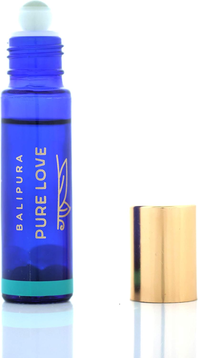 BALIPURA, Pure Love Crystal Aura Roll On- Jasmine Essential Oil with Rose Quartz Crystals, Essentail Oils for Body