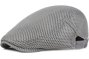 XYIYI Men's Breathable Mesh Newsboy Cap Summer Beret Ivy Cap Driving Cabbie Flat Hat