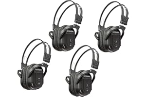 RP Accessories IR-601B Infrared Wireless Earphones, 2-Channel Folding Universal Back Entertainment System Infrared Headphones