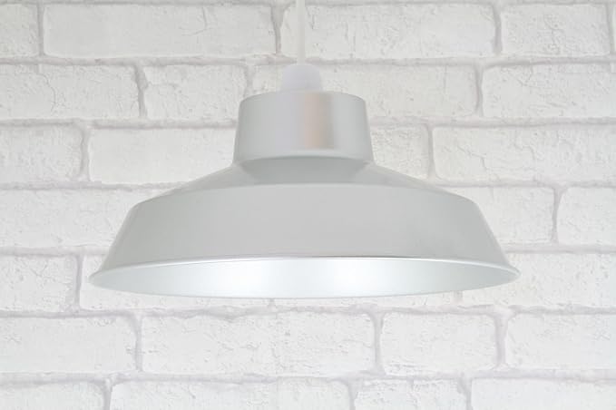 12 Silver Retro Small Metal Coolie Glossy Lampshade Ceiling