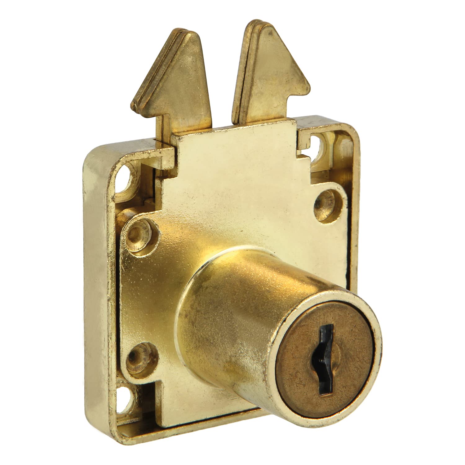 Amig - Lock for Sliding Doors of Furniture and Small Cabinets Mod.2A + 2 Keys Mod.371 - for Home or Office Furniture - Made of Brass Steel - Safe and Easy to Install