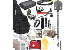ALERTOA Survival Kit - All-in-One Survival Gear and Supplies for Camping, Hiking, Hunting, and Car Emergencies - Essential Tools, Great Gift for Men, Fathers, Boyfriends, Boys, Dads and Scouts