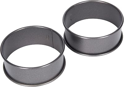 KitchenCraft Egg Rings Set of 2 Non Stick 9 cm for Frying Poaching Omelettes