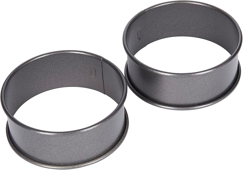KitchenCraft Egg Rings Set of 2 Non Stick 9 cm for Frying Poaching Omelettes