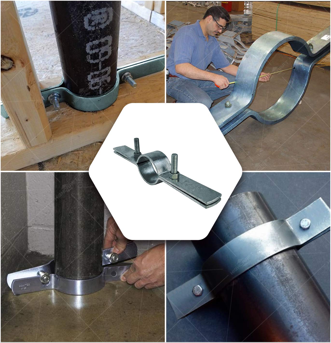 Highcraft DMST-H08 Riser Clamp Vertical Pipe Hanger For Copper, Iron ...