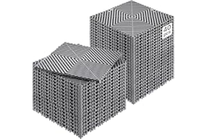 VEVOR Interlocking Drainage Mat, 12” x 12” Modular Interlocking Cushion, 40 Pcs Splicing Drainage Mats, Non-Slip Gray PP Drai
