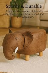 Muddy Hands Elephant Foot Rest Stool - Kids' Ottoman with Wooden Legs view 5