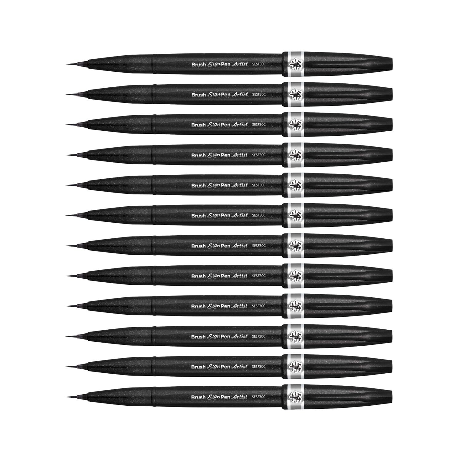 Pentel SESF30C-NX Extra Fine Brush Tip, 12 Pieces Grey