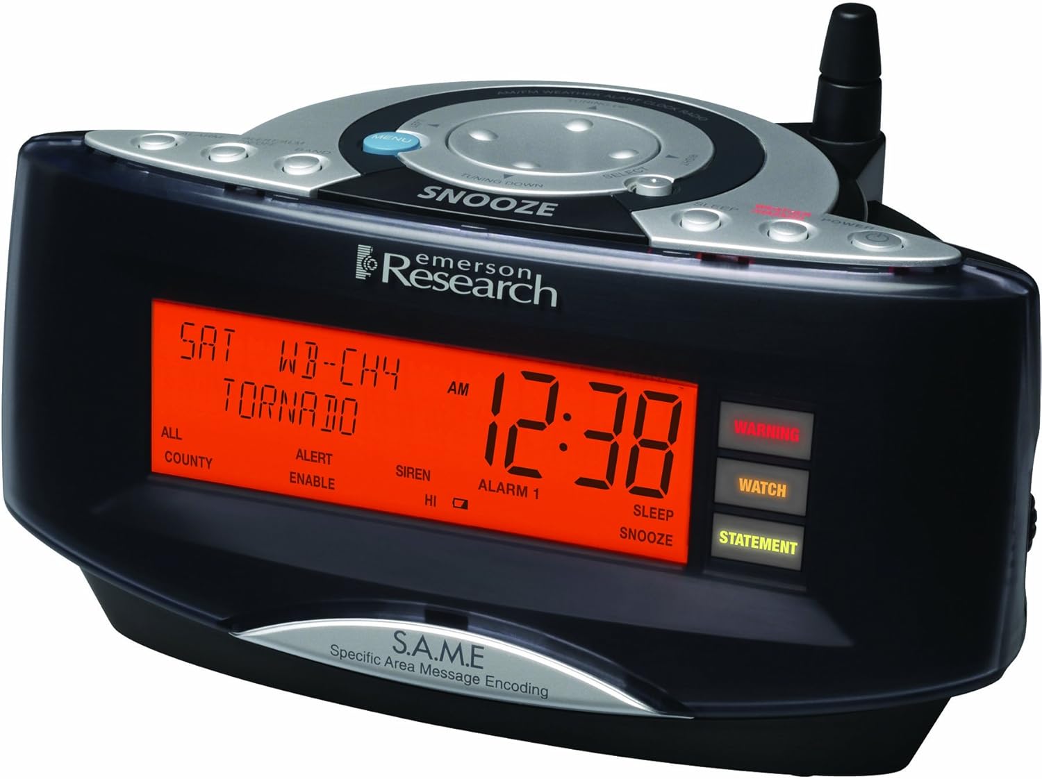 Amazon.com: Emerson Radio CKW2000 Dual Alarm Clock Radio with NOAA/Same  Weather Alert System (Black) (Discontinued by Manufacturer): Home Audio &  Theater