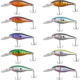 Fishing Lures Kit Crankbait Minnow Hard Bait Set Deep Diving Jerkbait Swimbait Popper Pencil Walleye Lures Artificial Fishing Bait for Bass Trout Redfish Saltwater Freshwater Fishing Lure