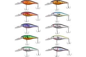 AGOOL Fishing Lures Kit Hard Bait Set Minnow Crankbait Jerkbaits Swimbaits Popper Pencil Artificial Fishing Bait Kit for Bass Trout Walleye Redfish Saltwater Freshwater Fishing Lure
