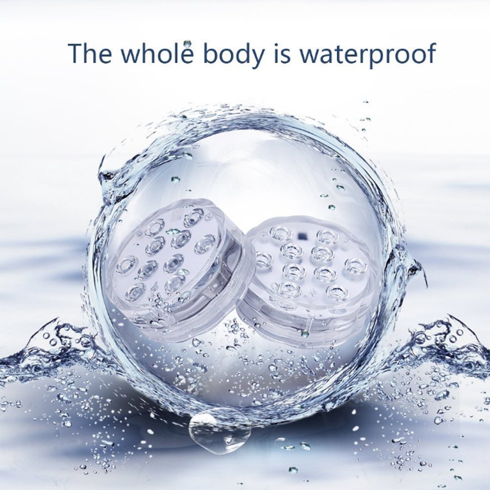 Allescool Luci sommergibili a LED ,Luce Subacquea con Telecomando RGB ,Mini Vaso Floreale Base Luce, Multicolor Pond Nuoto Decorazione con Decorazione di Partito 2 pezzi (Lavello)