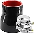 TuoLauthon 2 to 2-1/2 inches Black Silicone Reducer Coupler with 2 T-Bolt Clamps 4 Layers of Polyester Reinforcement Suitable High Level Turbo Pipe