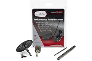 AeroCatch 120-2000 Above Panel Flush Hood Latch and Pin Kit - Black, with Installation Kit