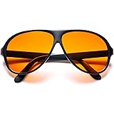 BluBlocker, Black Original Aviator Sunglasses with Scratch Resistant Lens | Blocks 100% of Blue Light and UVA & UVB Rays | Re