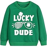 DDSOL Toddler Boys Girl St Patricks Day Sweatshirts Kids Irish Clover Shamrock Long Sleeve Green Shirt Tops Age 3-10 Years