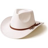 EOGIMI Suede Cowboy Hat for Women and Men Classic Western Cowboy Hats with Wide Brim