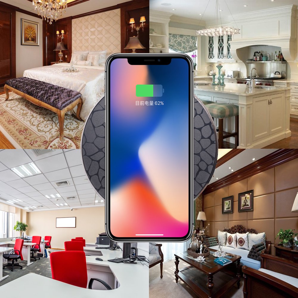 Fast Wireless Charger,Y Chen QI Wireless Charging Pad Stand for iPhone 8/8plus iPhone X Nokia,for Samsung Galaxy Note 8 S8, S8 Plus, S7, S7 Edge, S6 Edge Plus, Black