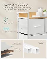 SONGMICS Chest of Drawers 5 Fabric Drawers Steel Frame Cloud White Oak Beige view 4