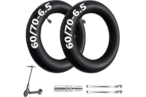 HROMRA 60/70-6.5 Inner Tube Scooter Tires, Electric Scooter 10 inch Tires 10x2.125 [Thickened] [Valve Extension] [Tire Levers] [Straight Vavle] (2 Pack)