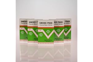 Smoke Free Herbal Cocoa Bean Cigarettes -5 Packs Menthol 100% Tobacco Free & Nicotine Free - Non Addictive - Tobacco Substitu