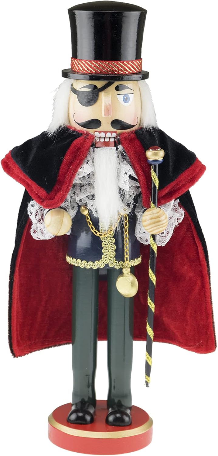 Nutcrackers - Clever Creations Herr Drosselmeier 14 Inch Traditional Wooden Nutcracker, Festive Christmas Décor for Shelves and Tables