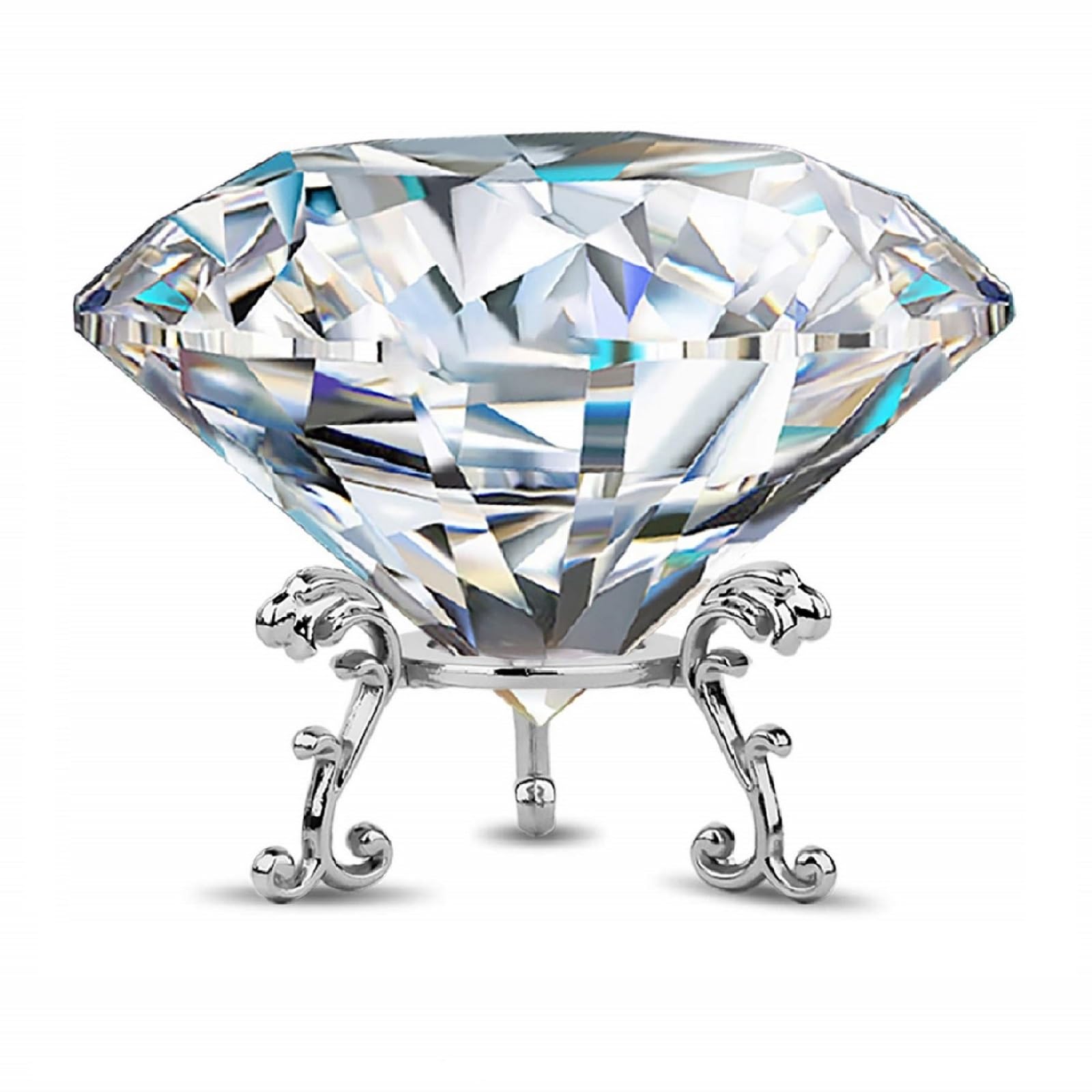Large Crystal Diamond Paperweight with Stand Jewels Wedding Decorations Centerpieces Home Decor 3.93 inch (Clear 100mm) — image 1