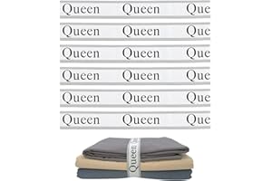 Maletnd 6 Pieces Bed Sheet Organizer Bands, Sheet Organizers and Storage Label Bands, Sheets Organizer for Closet, Sheet Label for Bedding, Sheet Keepers Linen Labels Bedding Bands (Grey, 6Pcs Queen)