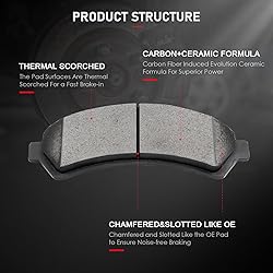 cciyu D726 4pcs Front Ceramic Brake Pads Kits 97-05
