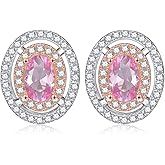 Vxddy Stud Earrings for Womens White Rose Gold Plated Sterling Silver Women Earring Modern Jewelry