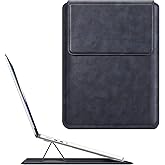 Fintie Sleeve Case for MacBook Air 13.6 A3240 A3113 A2681, Pro 14 A3434 A3401 A3185 A3112 A2992 A2918 A2779 A2442, MacBook Pro/Air 13 - PU Leather Slim Bag Cover with Stand Feature, Navy