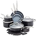 GreenPan Valencia Pro Hard Anodized Induction Safe Healthy Ceramic Nonstick, Cookware Pots and Pans Set, 11 Piece, Gray