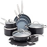 GreenPan Valencia Pro Hard Anodized Induction Safe Healthy Ceramic Nonstick, Cookware Pots and Pans Set, 11 Piece, Gray