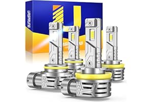 Ursprung Newest H11 9005 Light Bulbs Combo, 60000LM 800% Super Brighter, Real 1:1 Mini size, 6500K Plug and Play with Fan, CANBus Ready, IP68 Waterproof Fog Lights, Pack of 2