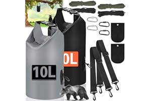 MYDRISSU Ultralight Bear Food Bag Hanging System, 2Pack 10L Waterproof Camping Bear Proof Food Storage Bags Bear Canister Gear Kit for Outdoor Backpacking Safety Survival Bear Protection Bag with Pulley System