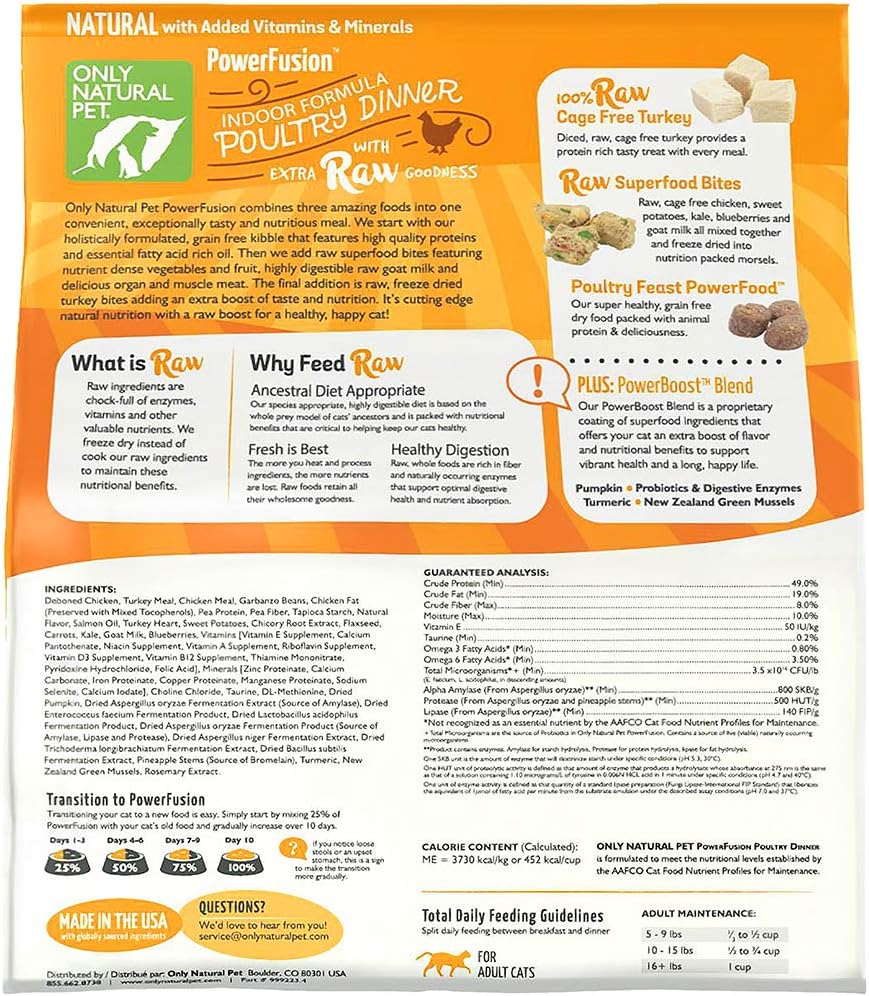 only natural pet powerfusion cat food