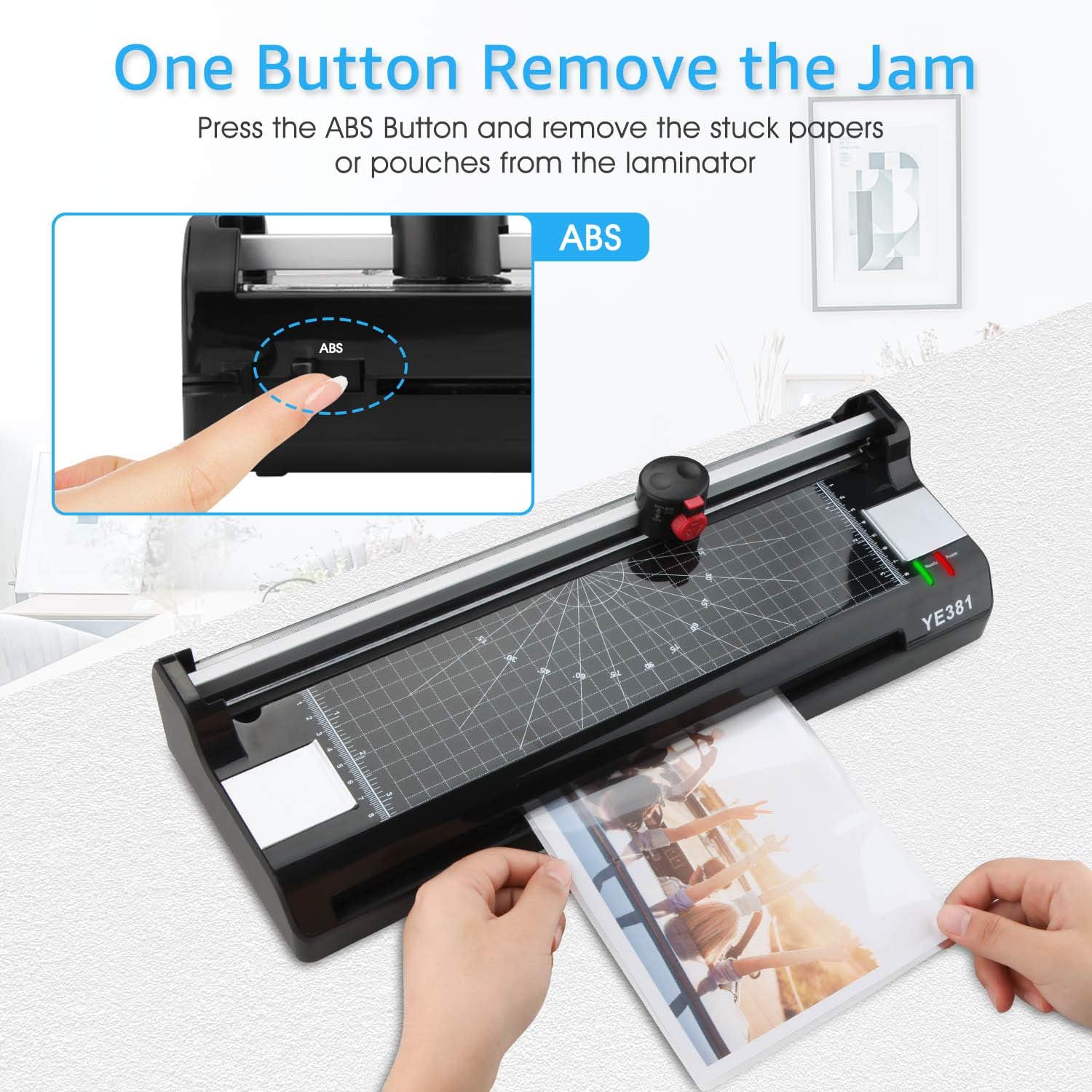 Laminator for A3/A4/A6, 13 inch Thermal Laminator Laminating Machine with 50 Pouches for Office Home Use, Paper Trimmer and Corner Rounder : Office Products