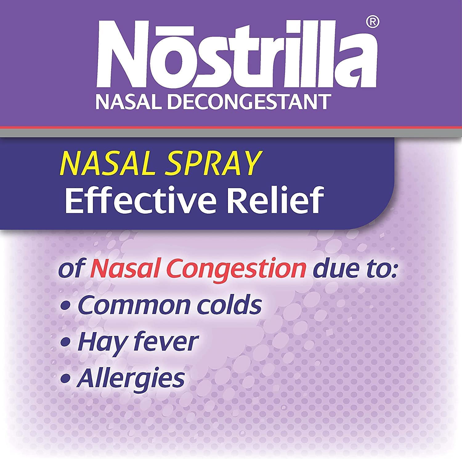 Nostrilla Nasal Decongestant Spray, Stuffy Nose Relief, 0.5 oz (3 Pack)