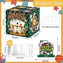 Casino Theme Party Decorations, 5" x 5" Poker Night