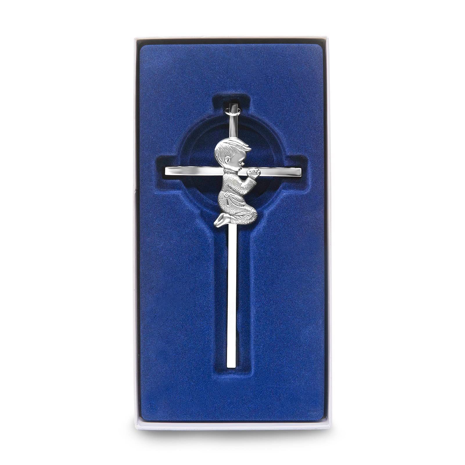 Silver Wall boy and girl Cross blessing baby 6 in silver