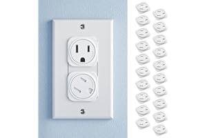 SAFELON 20 Pcs Electrical Safety Plug Socket Covers US, Child Baby Safety Plug Socket Covers for Sockets, Protection Against Electric Shock for Children (White)