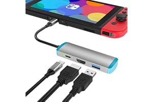 RUNTOGOL USB C to HDMI Adapter for Switch/Switch OLED/Steam Deck,Replacement for Official Switch/Switch OLED Dock,USB C Docking Station with 4K@60Hz HDMI Port/Type C Port/USB 3.0 Port