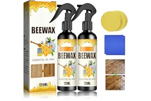 TPTAL Natural Beeswax Spray,Beeswax Furniture Polish,Beeswax Spray Cleaner,The Original Beeswax Spray Furniture Polish and Cleaner,Beeswax Polish Spray for Care Wooden Furniture,Wooden Floors(2PCS)
