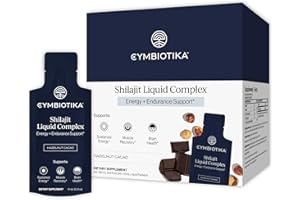 Cymbiotika Shilajit Liquid Complex – 85+ Trace Minerals for Energy, Focus & Recovery Adaptogen – Fulvic & Humic Acid – Cacao, Honey, Hazelnut Butter & Sea Salt – 26 Daily Packets